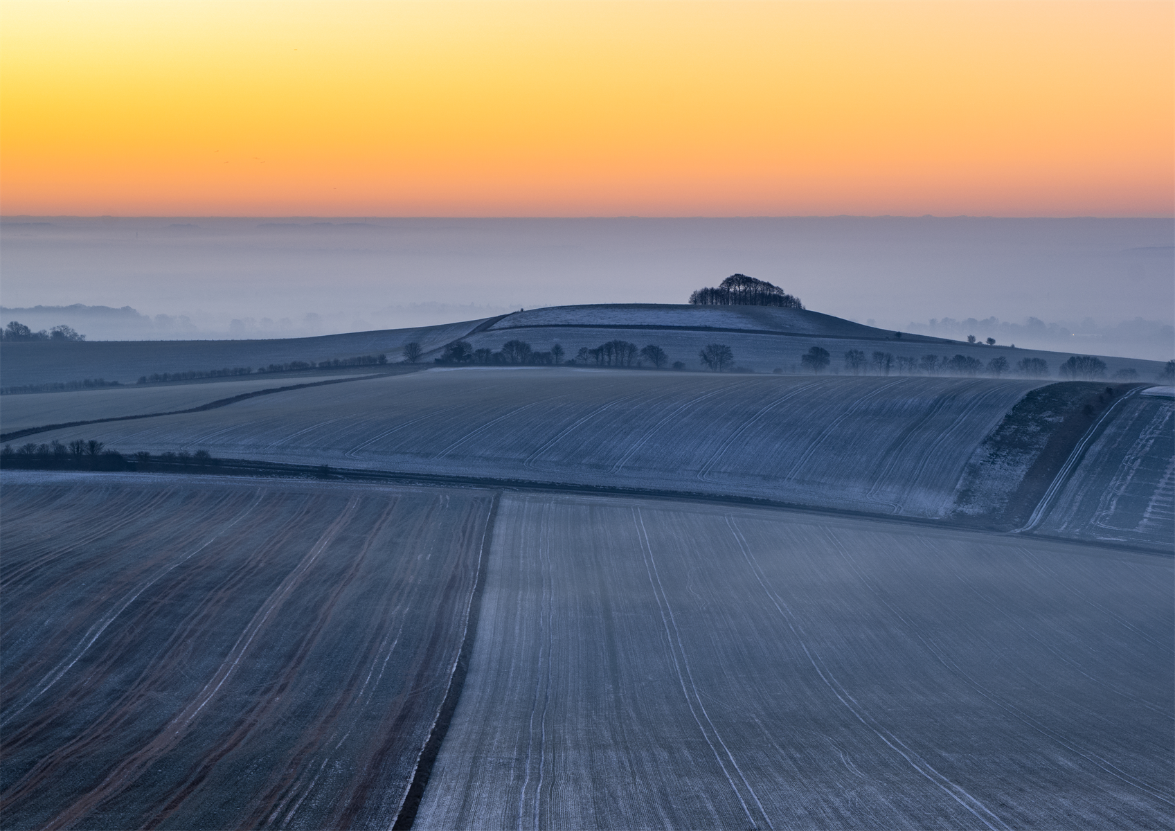 Woodborough Hill at sunrise