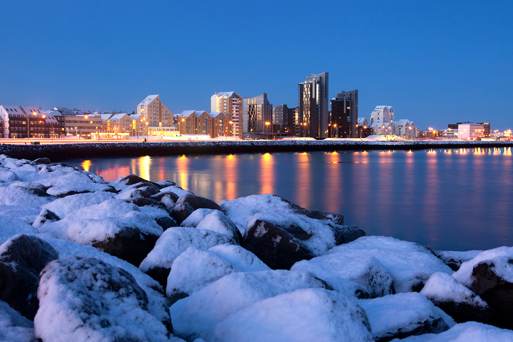 Reykjavik winter sunrise